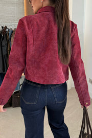 Fashionable Metal Button Long-sleeved Casual Short Jacket