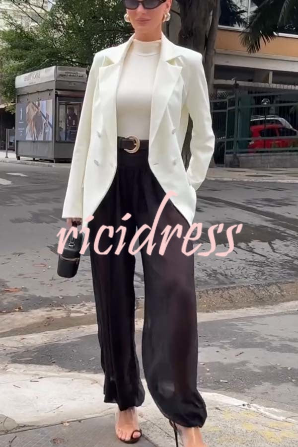 Autumn Avenue Chiffon See-Through Elastic Waist Aladdin Bloomers Pants