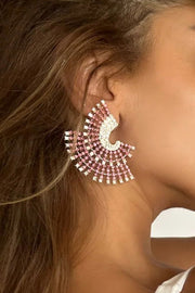 Diamond Scallop Geometric Earrings