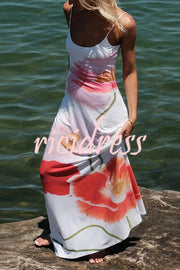 Romantic Beginnings Poppy Blossom Slip Stretch Vacation Maxi Dress
