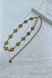 Retro Metal Carved Geometric Waist Chain