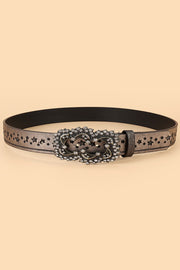 Vintage Five-pointed Star Embossed Engraved Rhinestone Belt