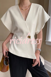 Fashion Button V-neck Asymmetrical Suit Vest