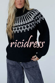 Christmas Thickened Turtleneck Long Sleeve Knitted Sweater