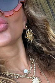 Fashionable and Creative Threaded Sun Earrings