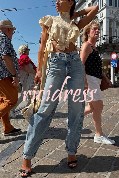 Versatile and Comfortable Denim High Rise Pocketed Straight Jeans