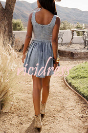 Fashion Slim-fit Stretch-strap Denim Mini Dress