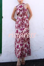Unique Printed Fashion One Shoulder Casual Maxi Dress