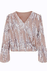 Girls Night Out Sequin Long Sleeve Top