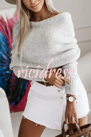 Warm in Two Ways Knit Off Shoulder Relaxed Poncho Sweater