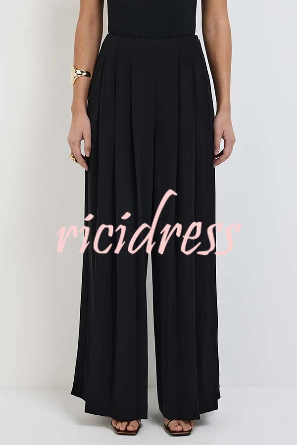 Show Exquisiteness High Rise Pleated Wide Leg Pants
