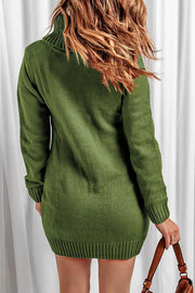 Relax More Cable Pocketed Knit Mini Dress
