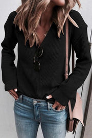 Fashion V-neck Knitted Top