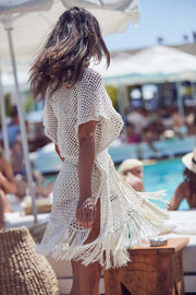 Catch The Ocean Tassel Hollow Cover-up