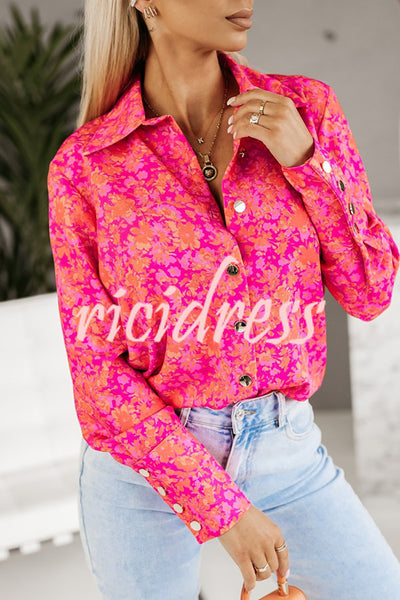 Promising Soul Printed Long Sleeve Shift Blouse