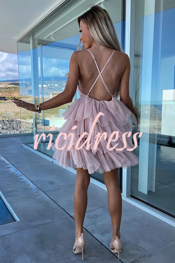 Forever My Love Tiered Tulle Mini Dress