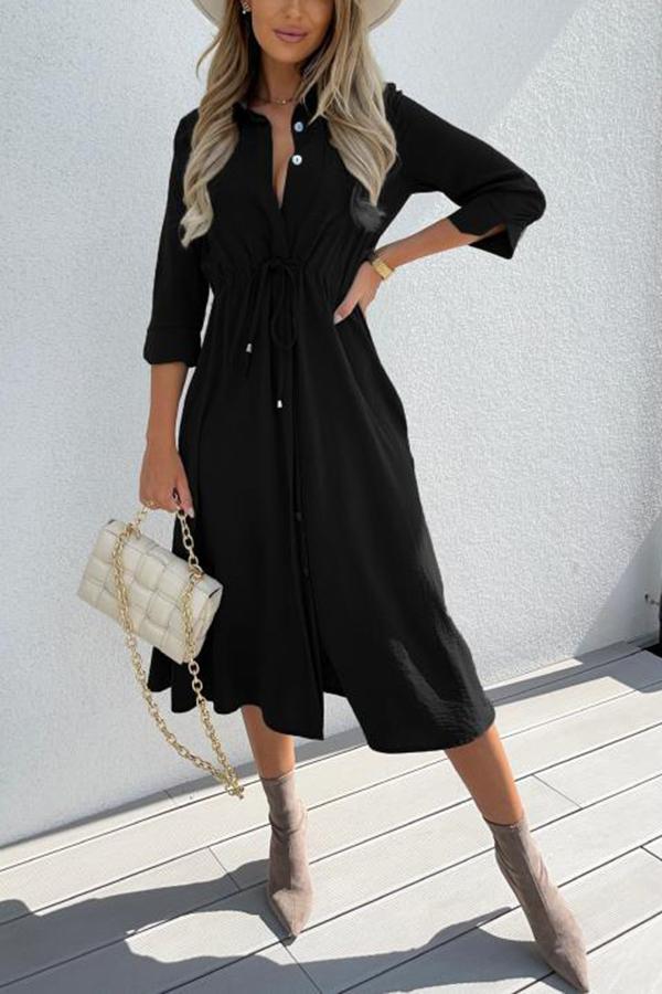 Chance At Happiness Button Up Midi Dress