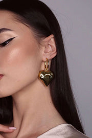 Gold Oval Geometric Circle Line Earrings Earrings