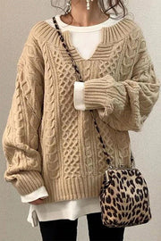 Linen Pattern Casual Knit Sweater