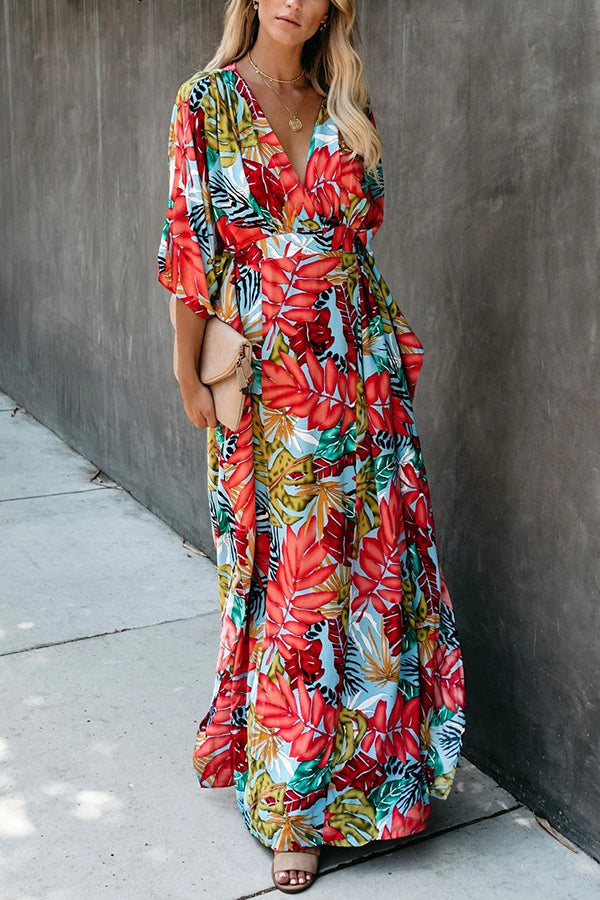 Summer Solstice Floral Maxi Cover Up