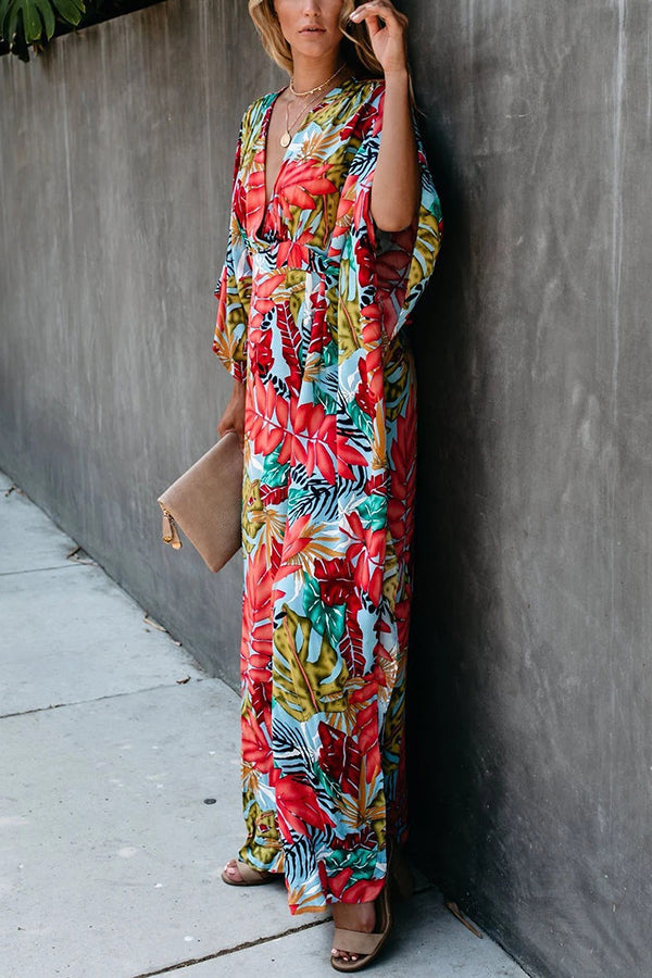 Summer Solstice Floral Maxi Cover Up