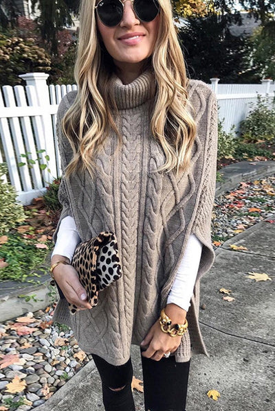 Till It's Over High Neck Cape Sweater