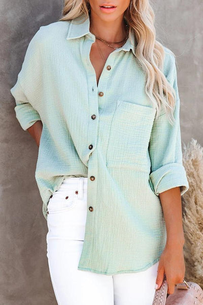 Eleventh Hour Textured Button Down Blouse