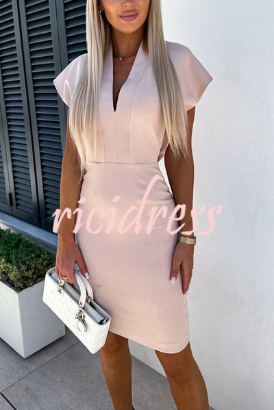 Perfectly Highlights The Figure V-neck Bodycon Mini Dress