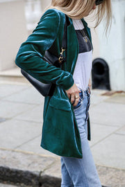 Eye Catching Street Style Velvet Blazer