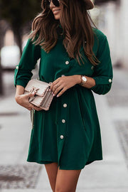 The City Pocketed Button Down Shirt Dress