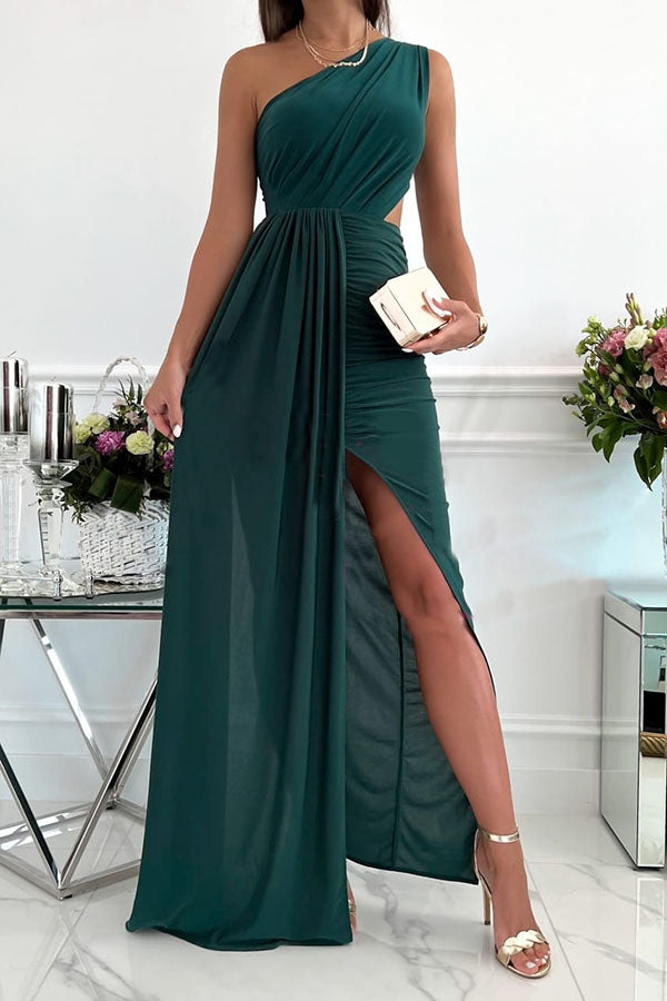 Romantically Inclined One Shoulder Maxi Dress