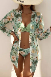 Belle Tropical Print Wrap Underwire Bikini with Cover Up
