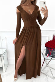 Rose Garden Split Sleeve Elegant Maxi Dress