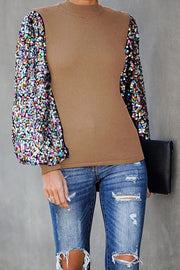 Disco Fever Sequin Sleeve Knit Top