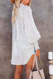Idra Pocketed Striped Button Down Blouse