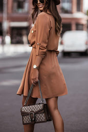 The City Pocketed Button Down Shirt Dress